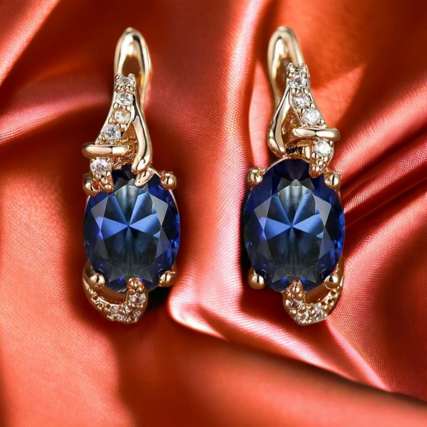 Royal Midnight Drop Earrings | Gold