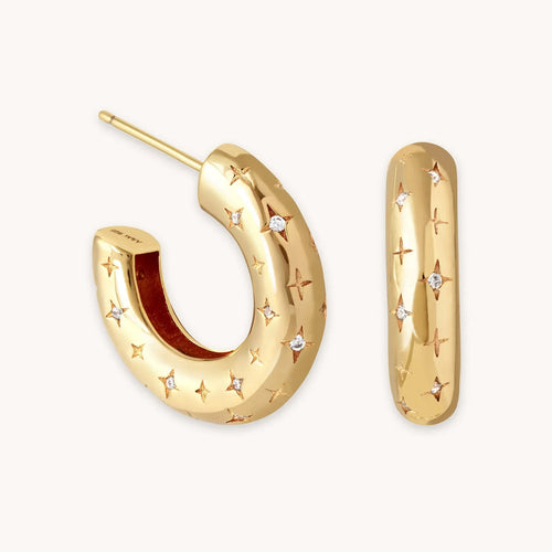 Cosmic Hoop Earrings | Gold